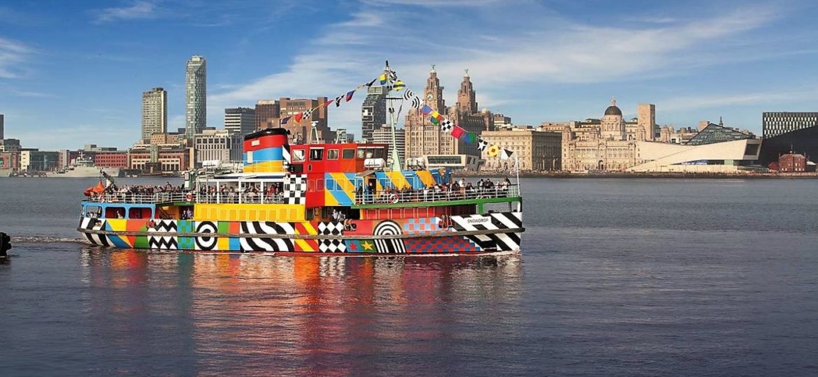 Dazzle Ferry on Liverpool Waterfront